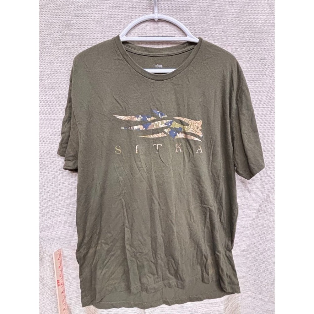 Sitka Gear Mens XL Olive Green Pima Cotton Camo Logo Graphic T-Shirt 600071
